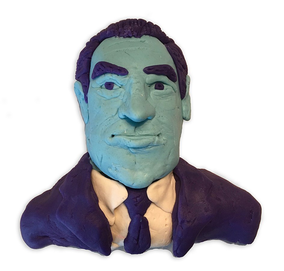 President Richard Nixon is modeled in green Play-Doh, for some damn reason.